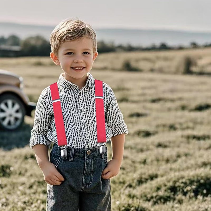 Branduce Solid Color Baby Boy Suspender with 4 Strong Clips Adjustable Kids Y Back Suspenders - Image 4